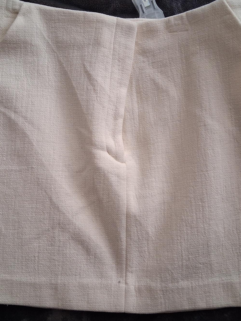 Express Cream Satin-Look Skirt